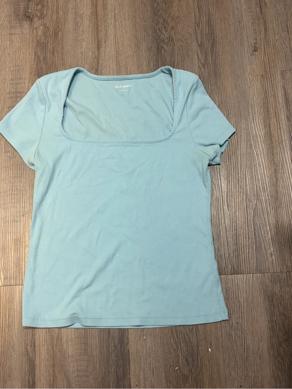 Old Navy Light Blue Square-Neck Short Sleeve Tee